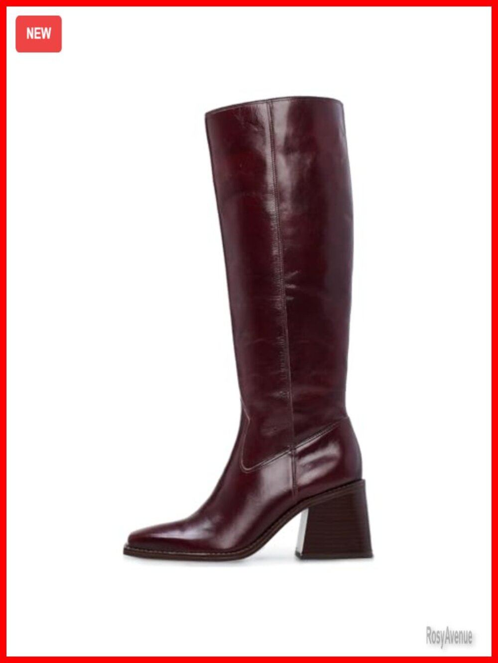 Women's Wide Calf Knee High Boots Square Toe Chunky Heel Tall Winter Boots